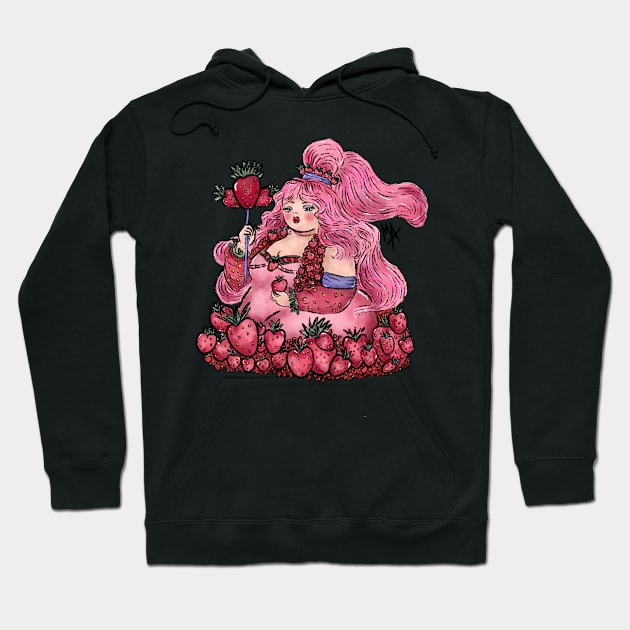 Strawberry Queen (design available with background and quote too) Hoodie by The Mindful Maestra